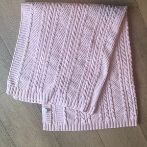 NORDSTROM BABY Pink Cable Knit Baby Blanket